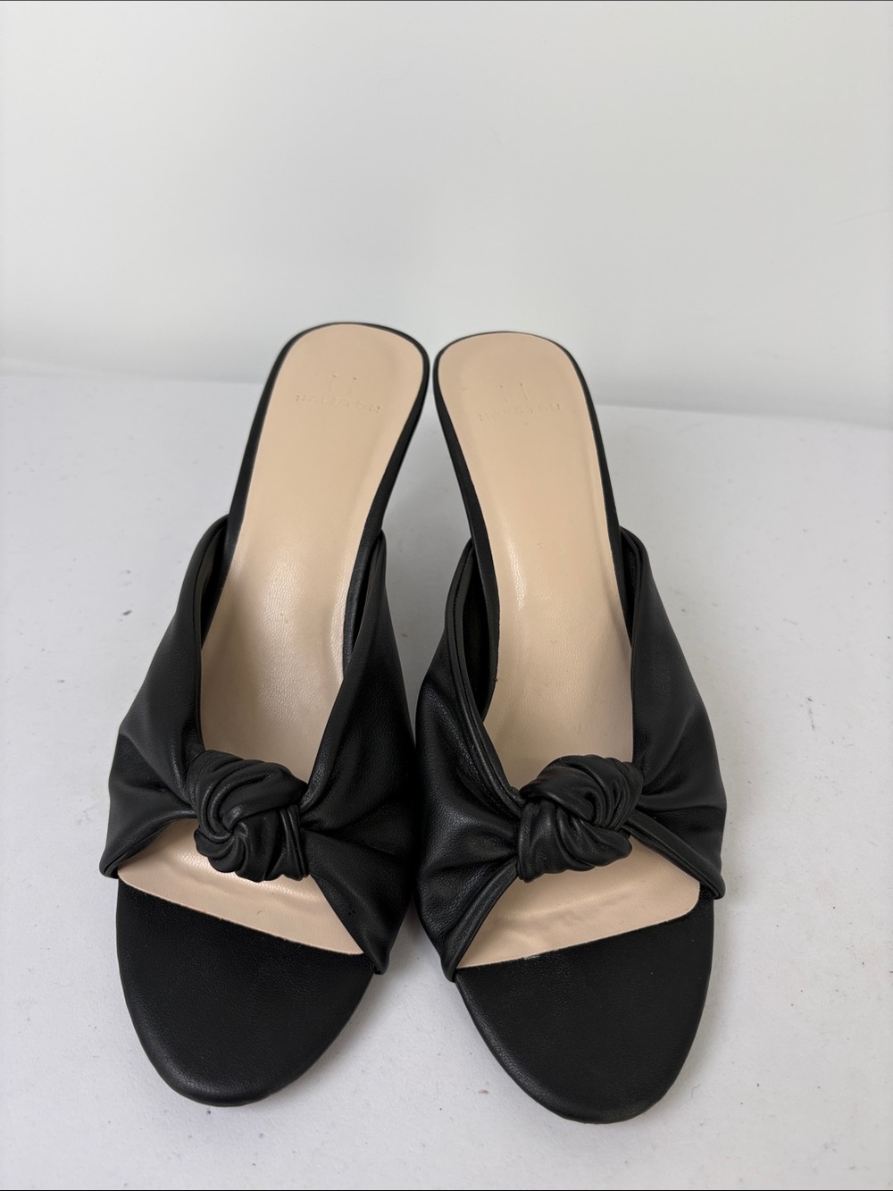 🦊 H by Halston sexy Black Knot-Front Slide Mules